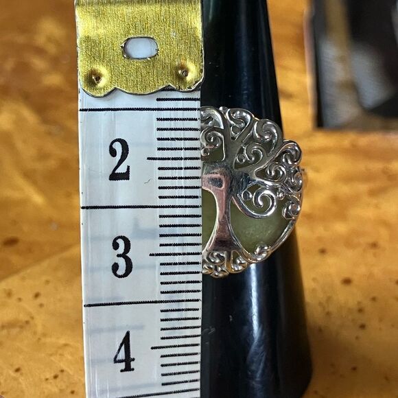 Natural Connemara Marble Sterling Silver Tree of Life Ring Size 7 - Picture 7 of 9
